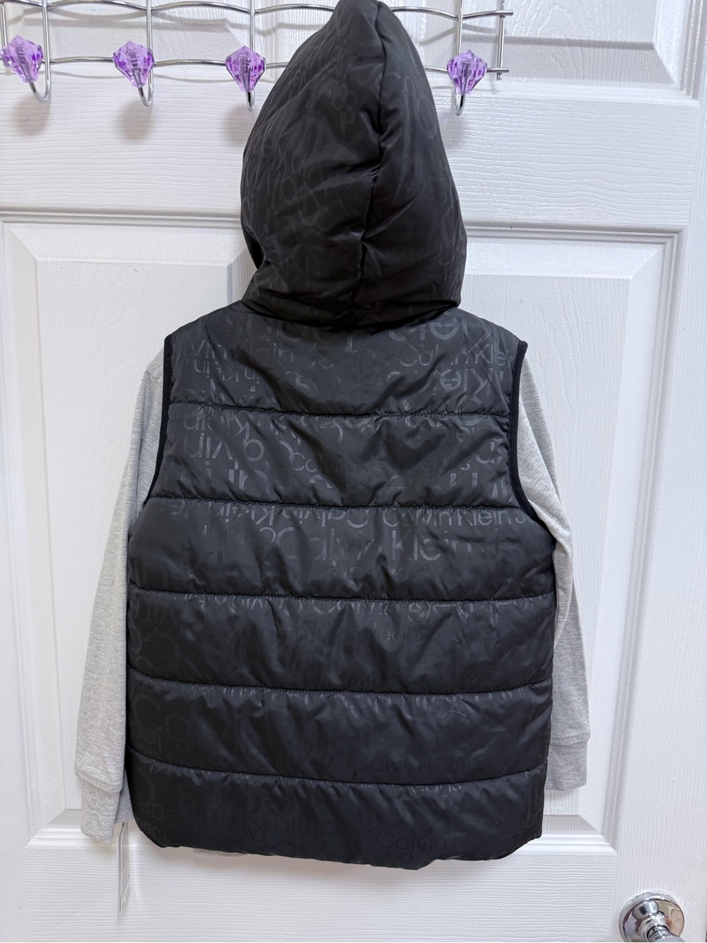 NWT Calvin Klein Kids Black Quilted Puffer Vest and Shirt Set, Size 5 - Picture 7 of 7